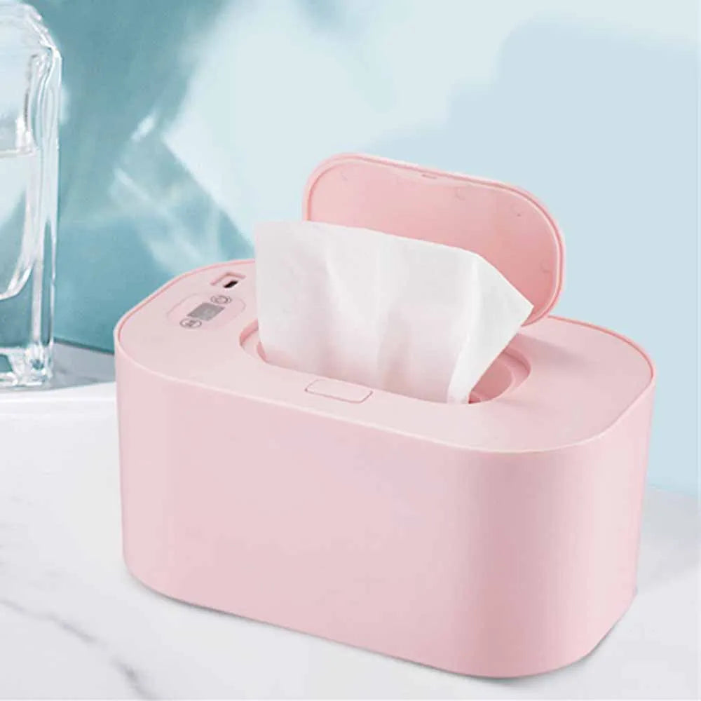 Baby Wet Wipe Heater Smart Temperature Adjustable Wet Towel Napkin Dispenser Heating Box Portable USB Charge Baby Wipes Warmer